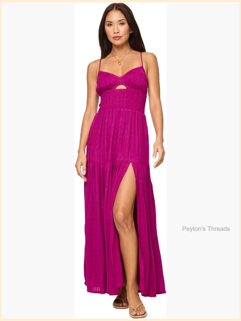 Tiered Maxi Dress With Scoop Neck And Sleeveless Design